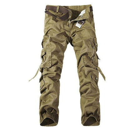 Fashion Multi-Pocket Solid Mens Cargo Pants Size 28-40 - Kingerousx