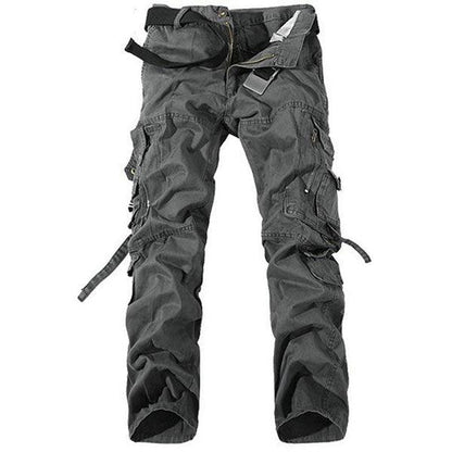 Fashion Multi-Pocket Solid Mens Cargo Pants Size 28-40 - Kingerousx