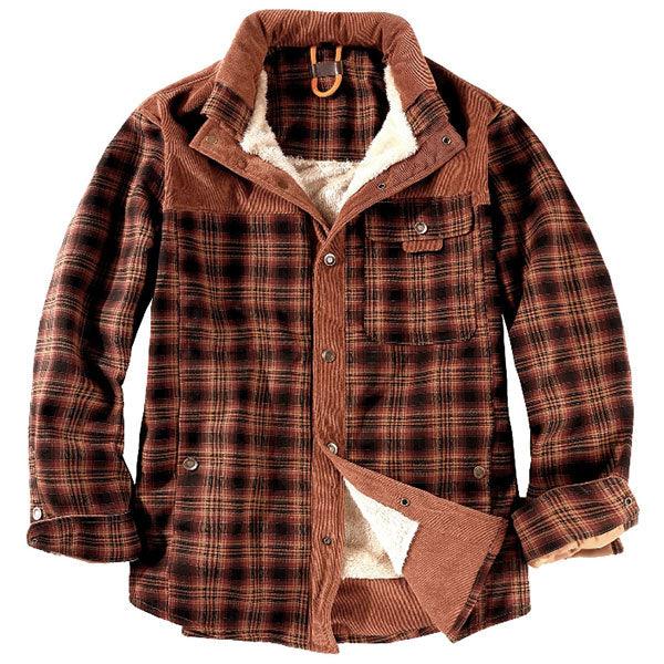 High Quality US Size Thick Men's Shirt Coat With Velvet Inside - Kingerousx