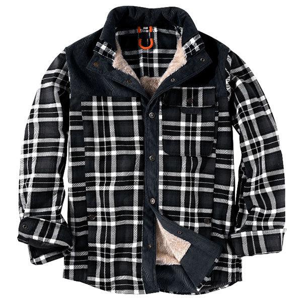 High Quality US Size Thick Men's Shirt Coat With Velvet Inside - Kingerousx