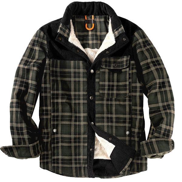 High Quality US Size Thick Men's Shirt Coat With Velvet Inside - Kingerousx