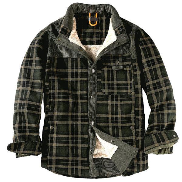 High Quality US Size Thick Men's Shirt Coat With Velvet Inside - Kingerousx