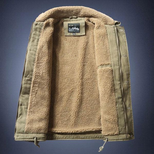 Men's Artificial Lamb Cashmere Inner Army Letter Jacket - Kingerousx