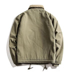Men's Artificial Lamb Cashmere Inner Army Letter Jacket - Kingerousx