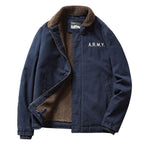 Men's Artificial Lamb Cashmere Inner Army Letter Jacket - Kingerousx
