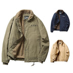 Men's Artificial Lamb Cashmere Inner Army Letter Jacket - Kingerousx