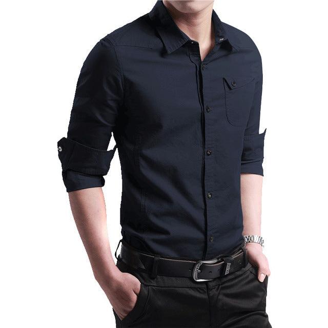 Men's Stand Collar Shirt - Kingerousx