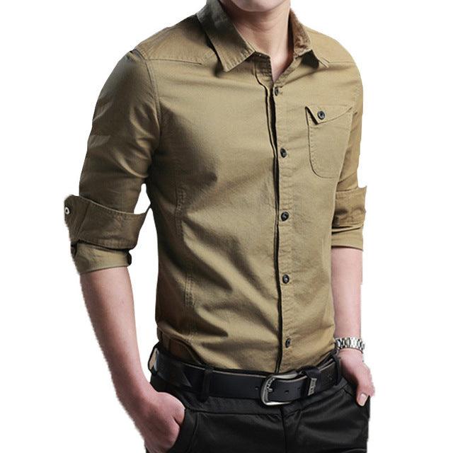 Men's Stand Collar Shirt - Kingerousx