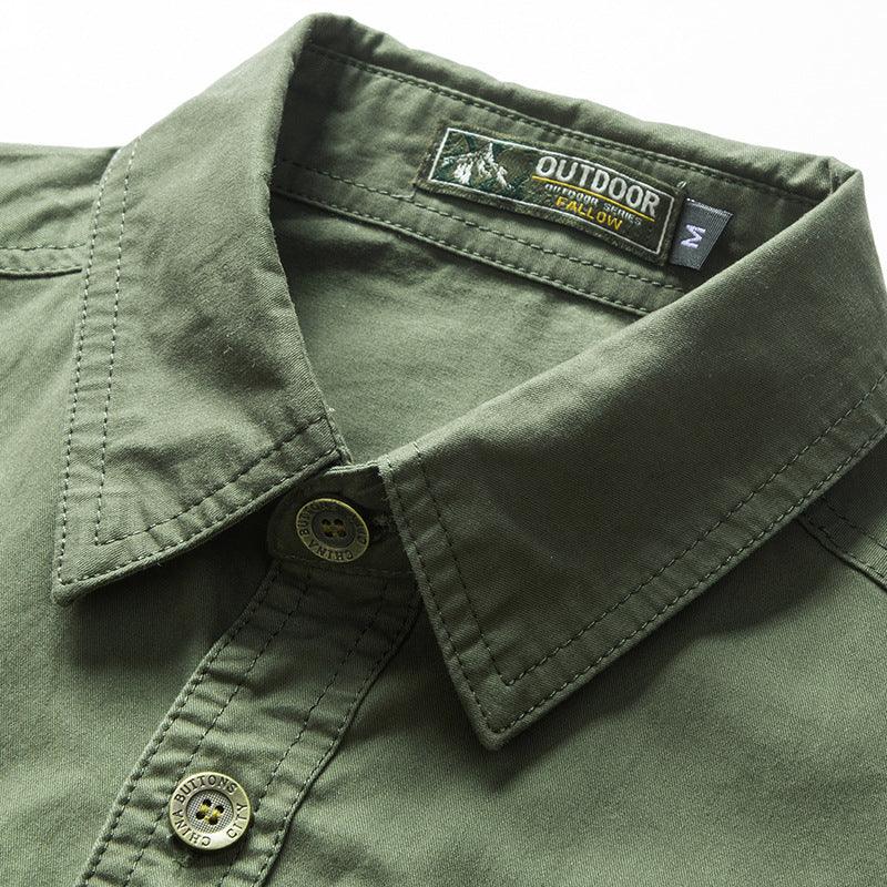 Retro Solid Color Men's Leisure T-Shirt - Kingerousx