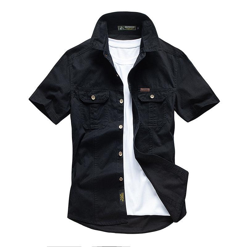 Retro Solid Color Men's Leisure T-Shirt - Kingerousx