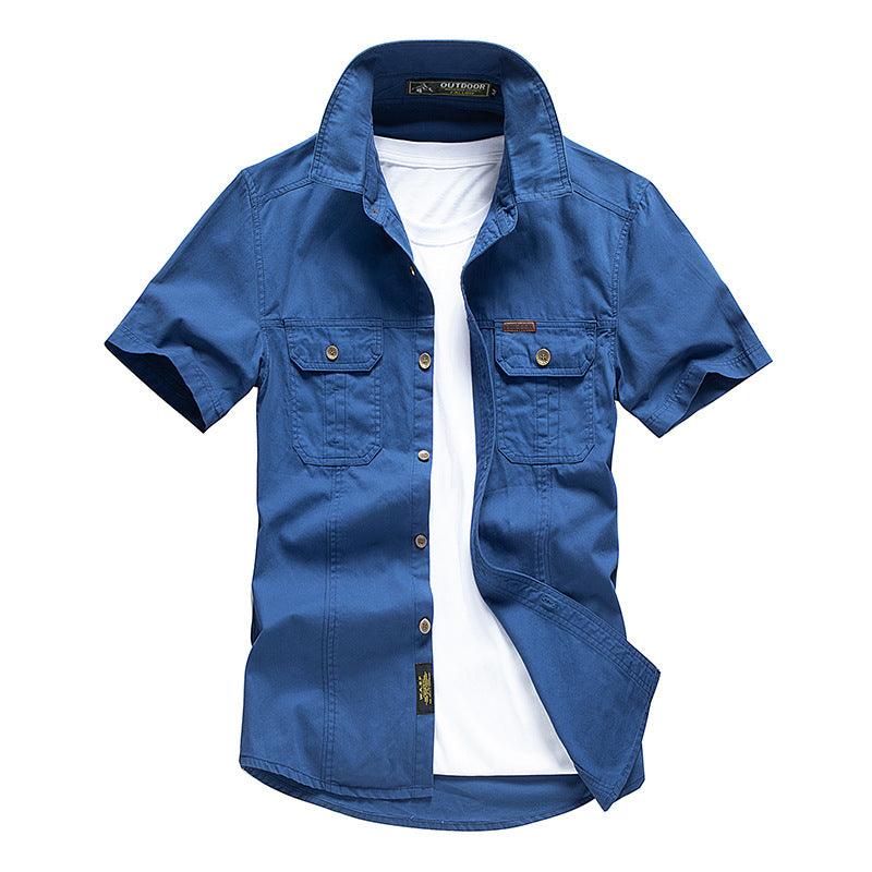 Retro Solid Color Men's Leisure T-Shirt - Kingerousx