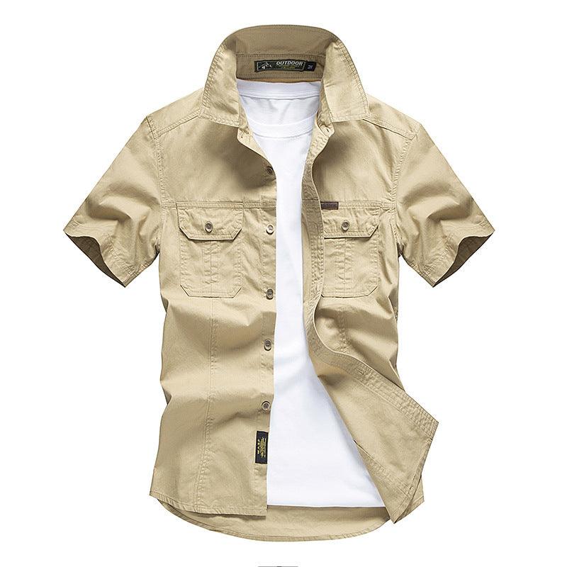 Retro Solid Color Men's Leisure T-Shirt - Kingerousx