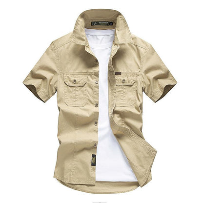Retro Solid Color Men's Leisure T-Shirt - Kingerousx
