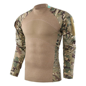 Round Collar Army Style Men's Long Sleeve Shirt - Kingerousx