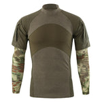 Round Collar Army Style Men's T-Shirt With Sleeve - Kingerousx
