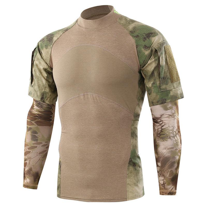 Round Collar Army Style Men's T-Shirt With Sleeve - Kingerousx
