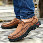 Spring Autumn Stylish Men Leather Hiking Shoes - Kingerousx