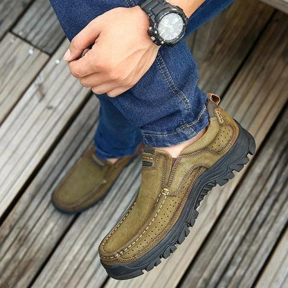 Spring Autumn Stylish Men Leather Hiking Shoes - Kingerousx