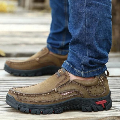 Spring Autumn Stylish Men Leather Hiking Shoes - Kingerousx