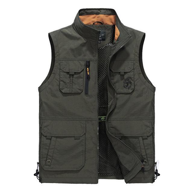 Stand Color Simple Design Men's Functional Vest - Kingerousx
