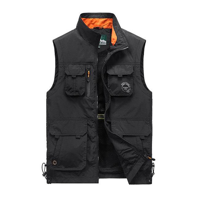 Stand Color Simple Design Men's Functional Vest - Kingerousx