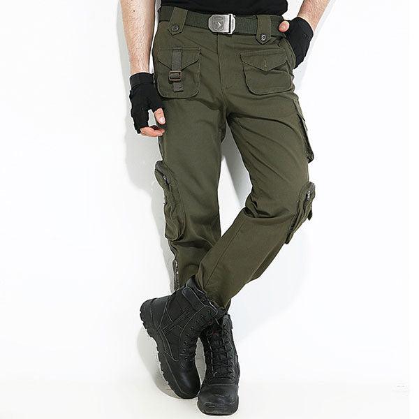 Stripe Element Army Style Multi-Pocket Cargo Pant - Kingerousx