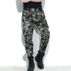 Stripe Element Army Style Multi-Pocket Cargo Pant - Kingerousx