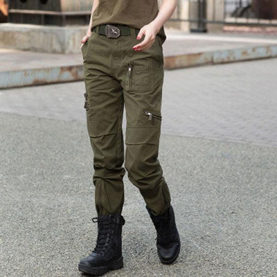 Women Fashion Military Style Pant Large Size Available - Kingerousx